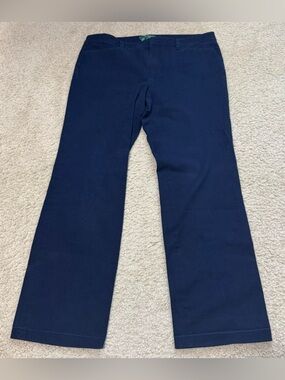 Ralph Lauren Navy Wide-Leg Trousers